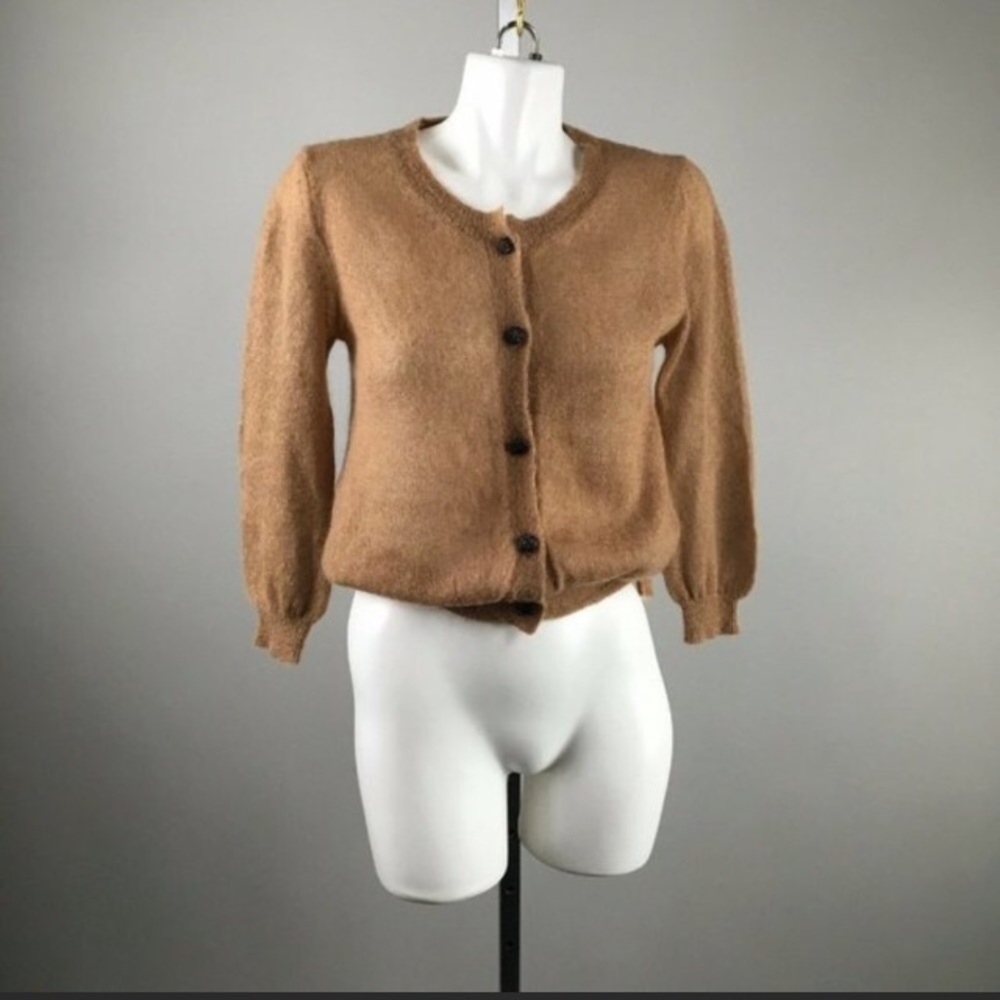 Mauro Grifoni Tan Knit Cardigan Sweater